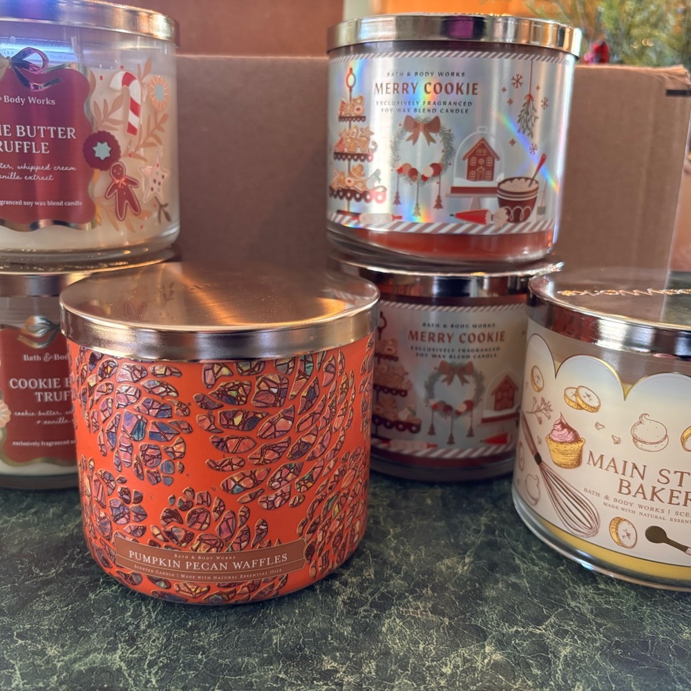 Bath & Body Works Festive Candle Collection with Silver Lids